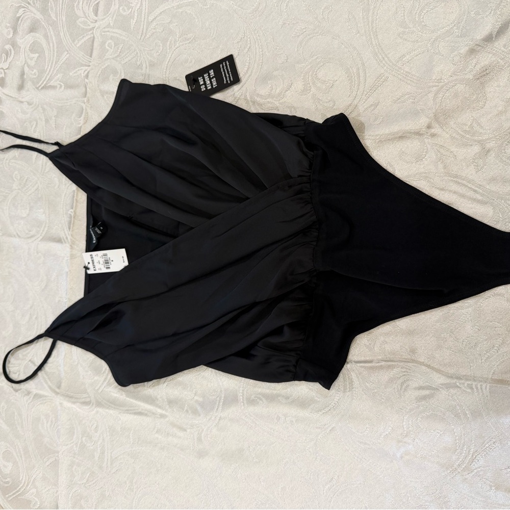 Express Black Womens Bodysuit with Spaghetti Straps